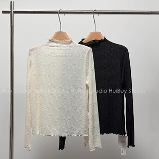 巨软糯立领蕾丝衫 秋冬打底 女半高领弹力气质上衣 会buy实拍