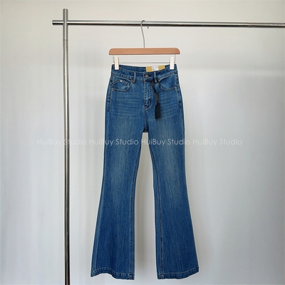 【会buy实拍】重磅牛货！高端四面弹显瘦显腿长微喇牛仔拖地裤秋