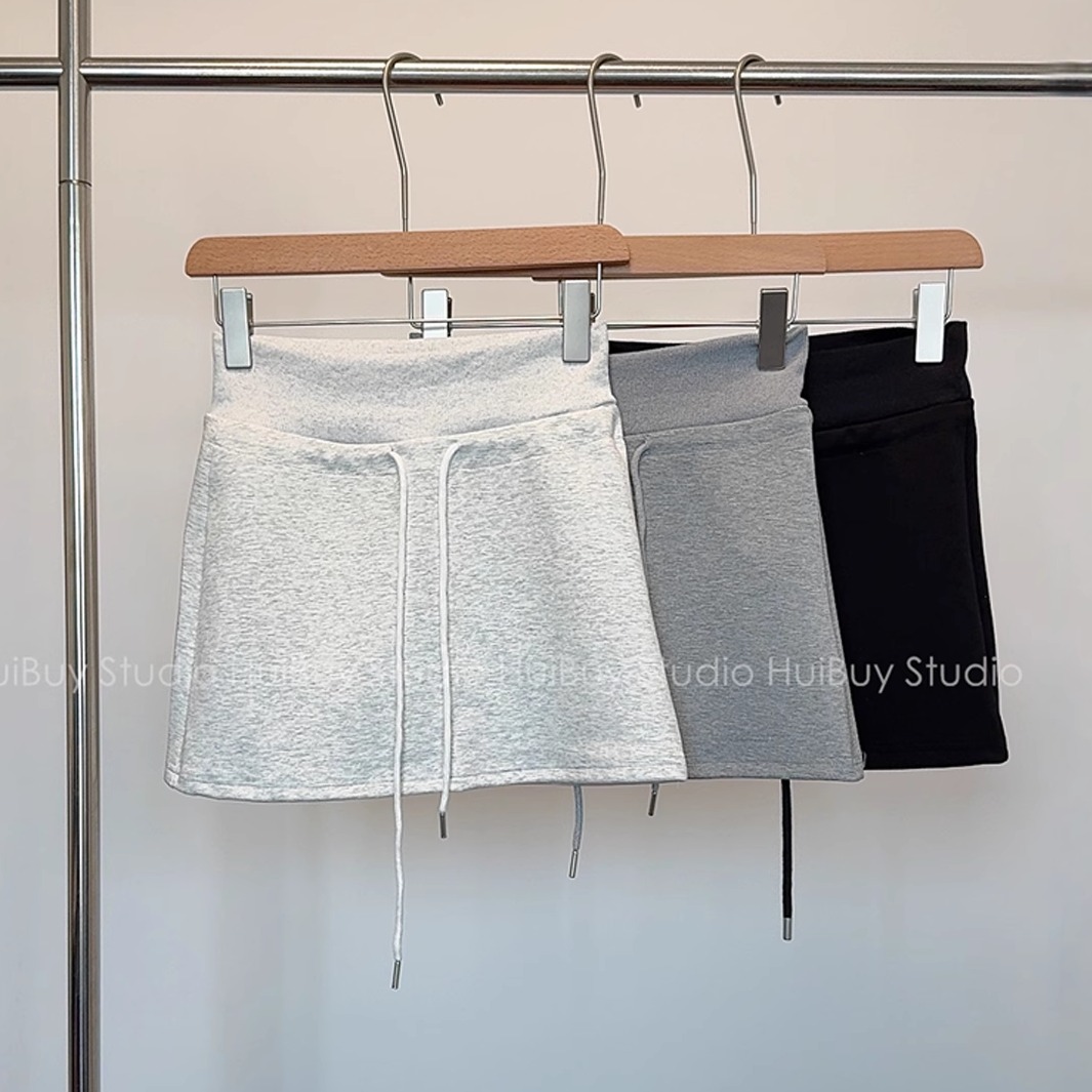 【会buy实拍】大长腿 防走光高腰A字短裙百搭显瘦小黑裙半身裙女