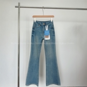 四面弹牛仔 会buy实拍 立裁提臀显瘦显腿长高腰拖地微喇牛仔裤