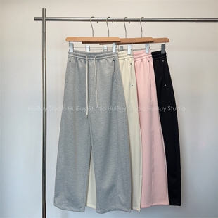 高腰显瘦弯刀宽松休闲垂感阔腿裤 松弛云朵卫裤 春 会buy实拍