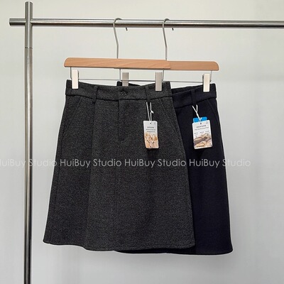 【会buy实拍】藏肉花苞中裙 羊毛半身裙简约通勤短裙秋冬毛呢裙女