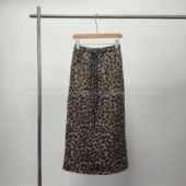 会buy实拍 设计感小众圈圈毛复古豹纹半身裙女秋冬新松紧腰显