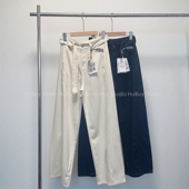 超洋气带腰带牛仔阔腿裤 2025春立体中缝设计高腰长裤 时髦穿搭女潮