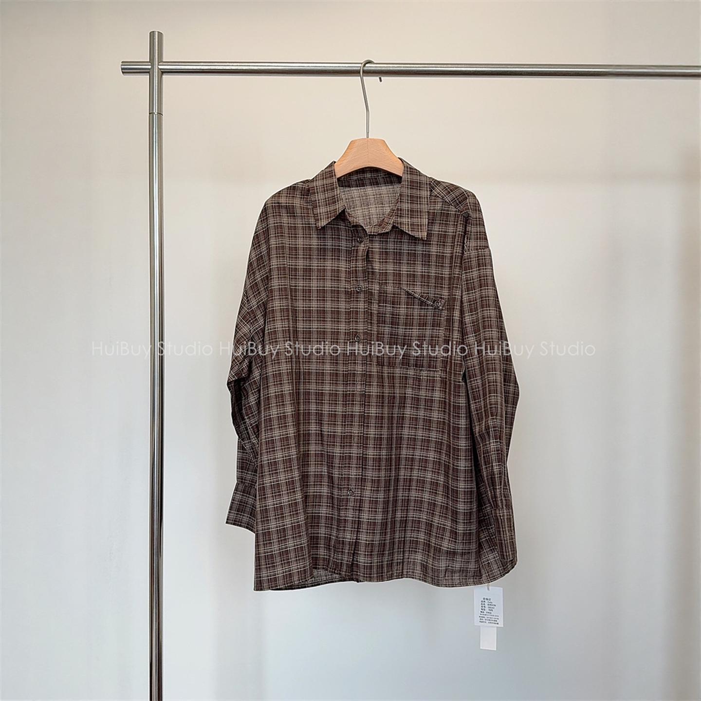 【会buy实拍】慵懒时髦oversize宽松藏肉显瘦格子衬衫薄款上衣女