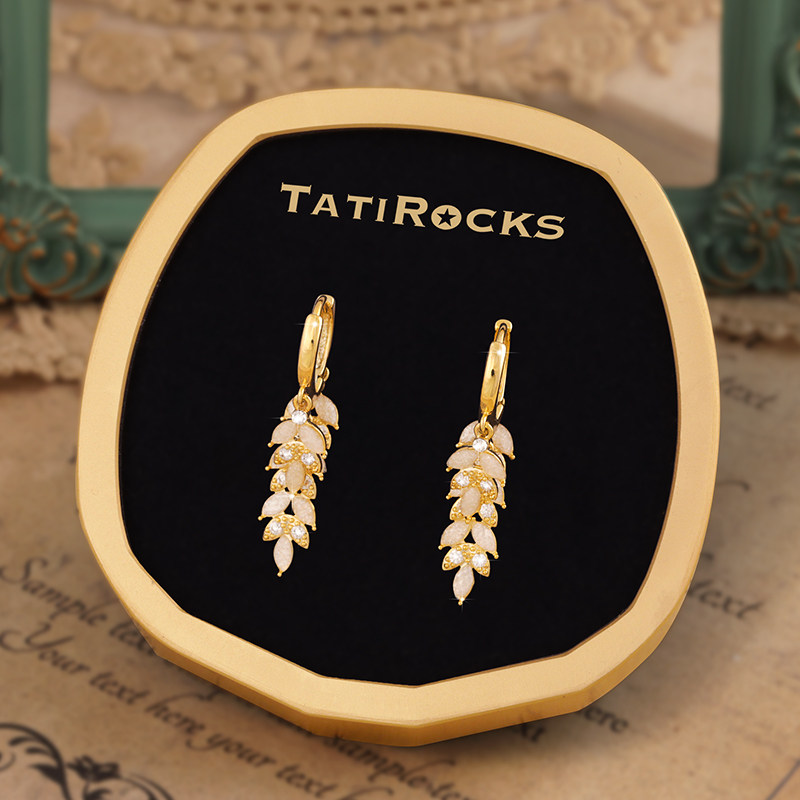 丹麦【设计师】Tatirocks丰收麦穗耳钉高级感轻奢女满钻摆件耳环