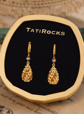 丹麦【设计师】Tatirocks镂空玲珑球耳钉高级感轻奢耳坠摆件耳环