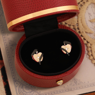 丹麦 Tatirocks灵蛇与红苹果耳钉高级感轻奢女摆件耳环 设计师