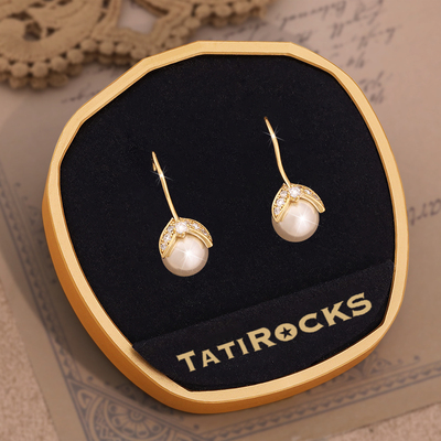 丹麦【设计师】Tatirocks满钻人鱼珍珠耳钉高级感轻奢女摆件耳环