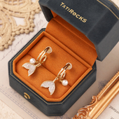 小众轻奢高级感珍珠耳钉 Tatirocks人鱼尾耳环女款 丹麦 设计师