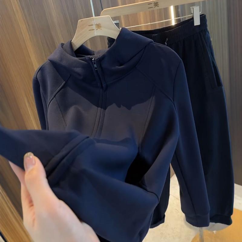 连帽短款开衫修身拉链上衣韩系
