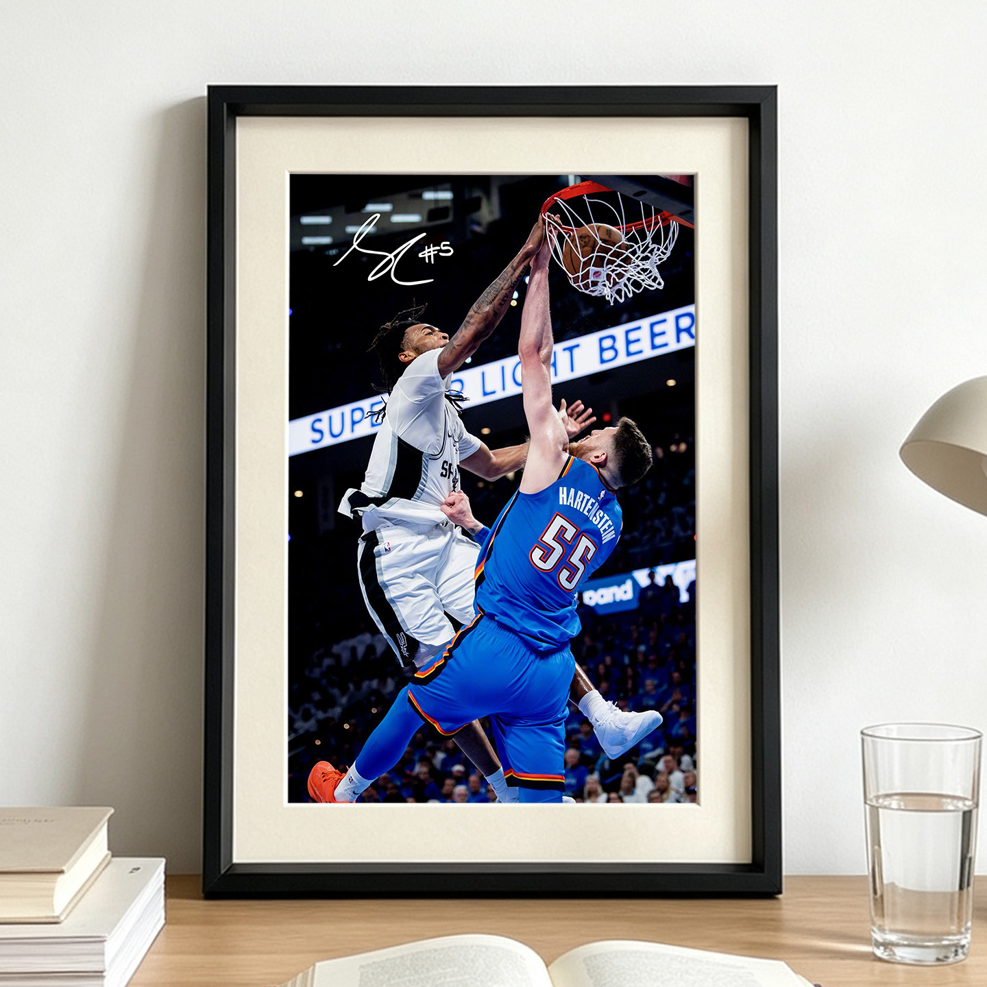 马刺卡斯尔相框挂画摆台NBA球星海报照片墙装饰画篮球迷纪念周边