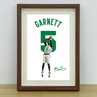 原创凯尔特人KG加内特相框挂画NBA球星海报装饰画照片墙壁画礼物