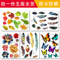 汽車羽毛貼畫劃痕遮擋蝴蝶樹葉