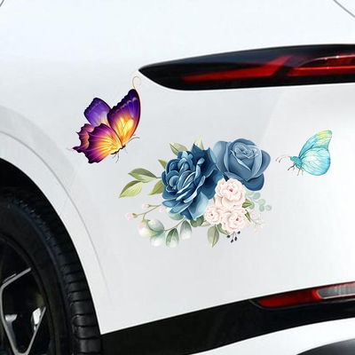 创意花朵汽车划痕遮挡贴纸