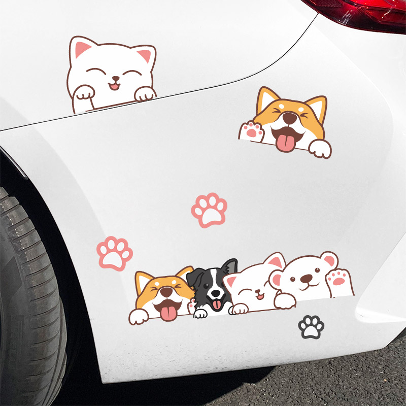 可爱卡通划痕遮挡贴纸