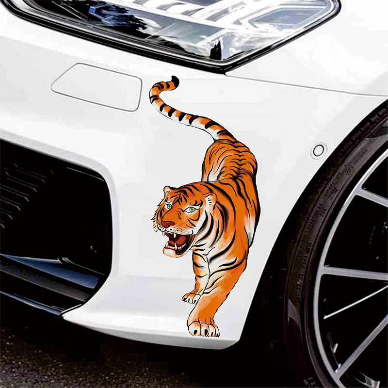 汽车霸气个性贴纸车身下山虎猛虎图案车贴划痕遮挡3d立体创意贴画