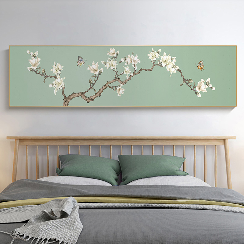 新中式花鸟挂画中国风卧室床头装饰画酒店民俗客厅沙发背景墙壁画图片