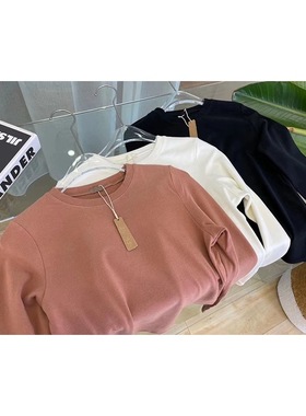 skims卡戴珊同款打底衫纯色纯棉弹力长袖上衣修身紧身磨毛显身材