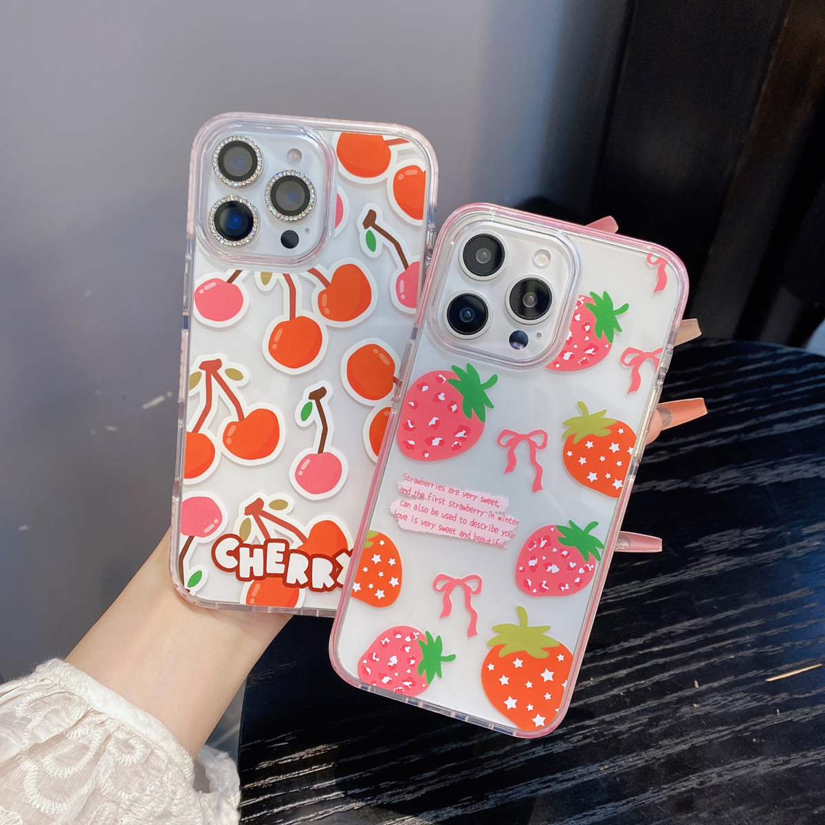 新款 二合一糖果壳 草莓樱桃可爱手机壳iPhone15Promax适用苹果13Pro防摔14Promax少女心软边保护套,3C数码配件,手机保护套/壳,淘宝优惠券,粉丝福利购,淘宝优惠卷