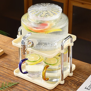 冷水壶家用玻璃带龙头加厚大容量饮料桶耐高温果汁桶热水桶凉水壶
