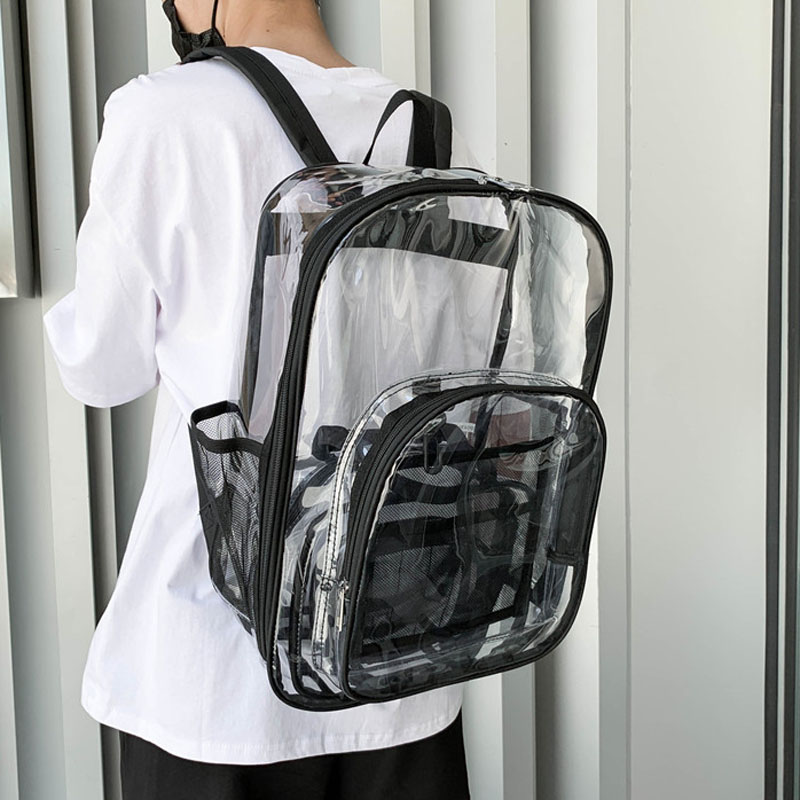 透明双肩包男夏季pvc背包沙滩