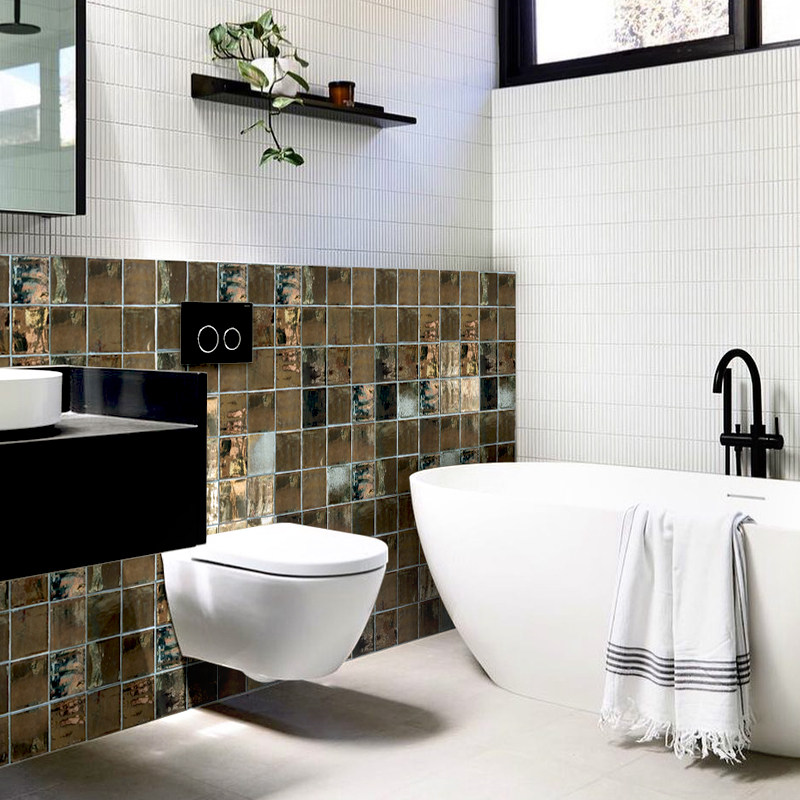 奇遇园 做旧面手工砖金属小砖摩洛哥瓷砖卫生间浴室餐厅吧台墙砖