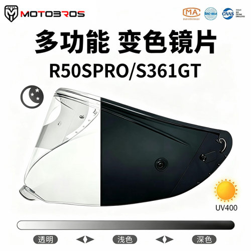 适用于GSB S361/361GT摩雷士R50SPRO头盔变色镜片日夜两用风镜