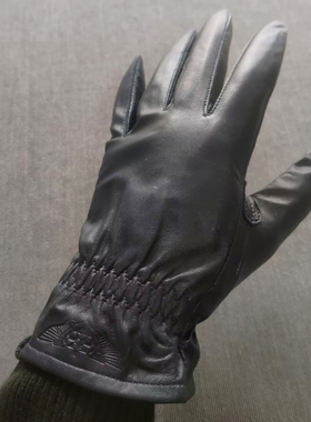02年正品飞行员皮手套加绒男款高端冬季防寒保暖男士春秋全指骑行