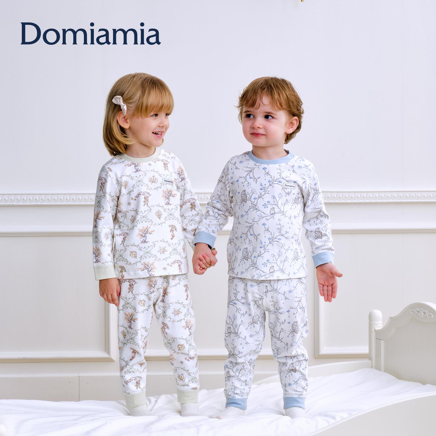 Domiamia儿童睡衣男女宝宝26新款秋衣秋裤空调服长袖家居服套装