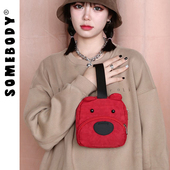 三色补丁小包包女2025新款 狗狗零钱手提包卡通可爱学生手拿手机包