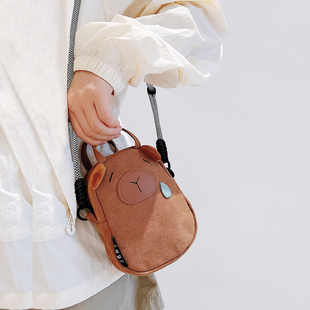 三色补丁小卡皮帆布手机包女2025夏新休闲百搭单肩小包可爱斜挎包