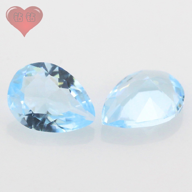 diy水滴形玻璃蓝宝石戒面