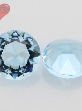 浅海蓝色圆形尖底玻璃裸石 人造补钻配饰diy5.0mm~16mm