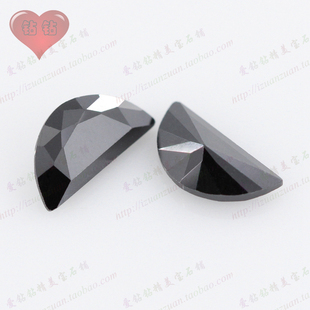 黑色月亮形半月形锆石裸石 黑锆石半月形人造美甲仿钻首饰配饰DIY