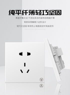 西屋(Westinghouse)86型墙壁暗装三孔五孔USB插座开关面板风帆白