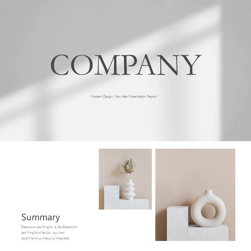 XY290极简PPT模版茶色浅灰色室内设计公司介绍白底简约艺术医美