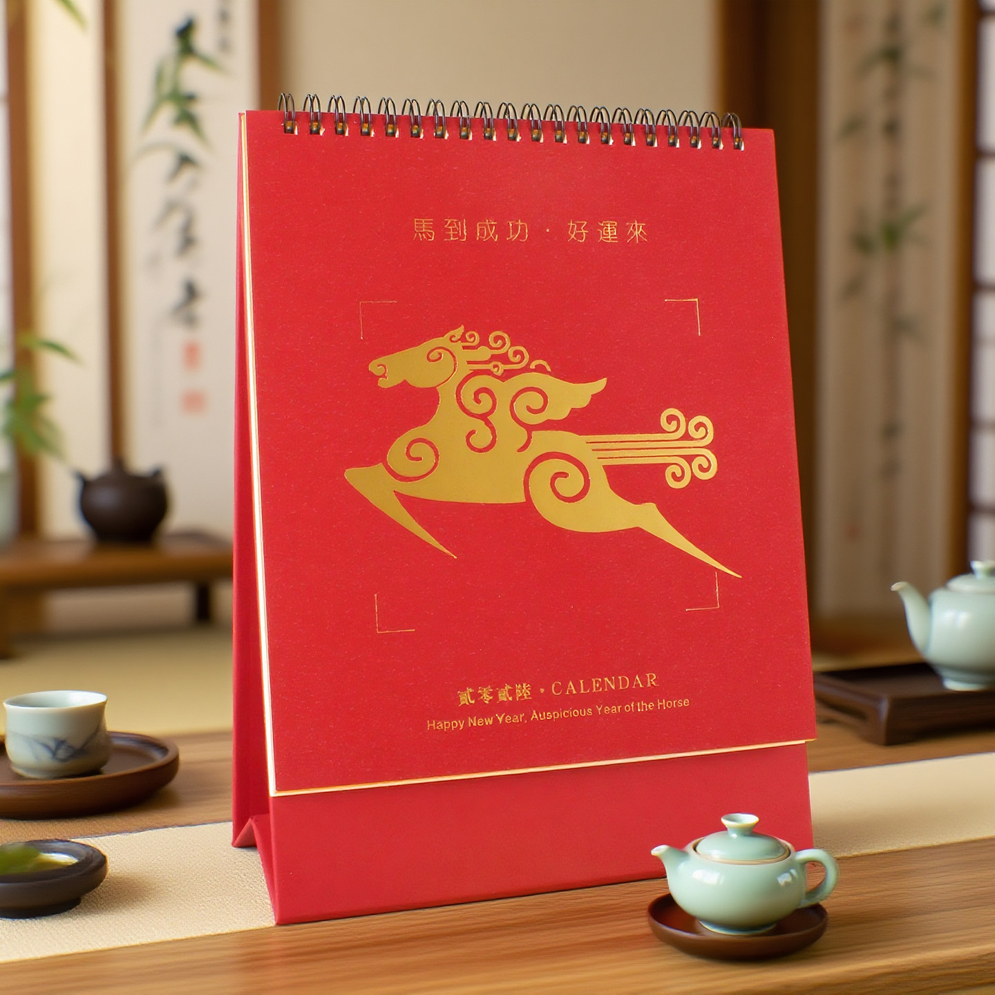 2026马年定制高级创意中国风日历摆件简约商务桌面记事本企业定制