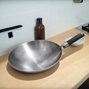 轻便手工烤蓝铁锅家用厨师炒锅无涂层不粘锅饭店大马勺燃气灶专用