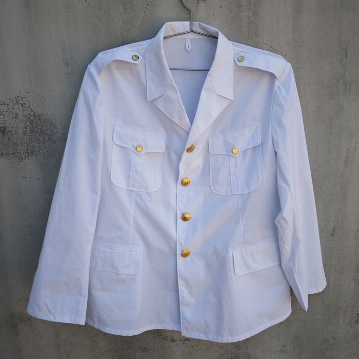 全新库存87的确良海白西服上衣薄款翻领铜扣男夏季涤良老货有黄斑,男装,风衣,淘宝优惠券,粉丝福利购,淘宝优惠卷