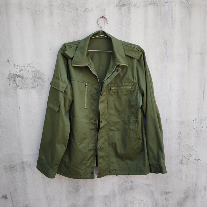 库存全新87款军绿色涤卡作训工装单上衣结实耐磨户外机修冬季外套