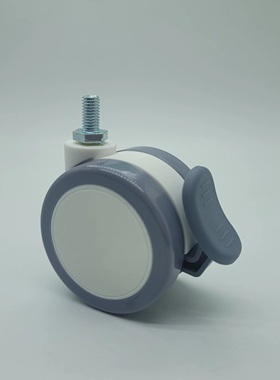 脚轮2.5寸万向轮子带刹车静音美容医疗转椅滚轮转向螺丝杆M8M10