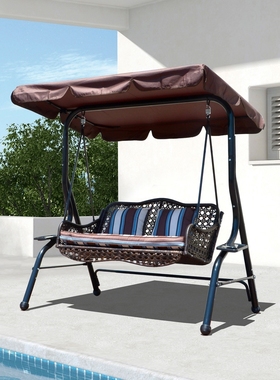 荡秋千冰咖啡藤编户外阳台室外庭院摇椅荡秋千吊床吊篮鸟巢吊椅