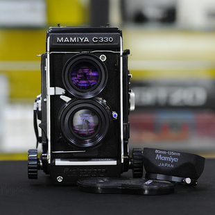 二手瑪米亞MAMIYA120雙反C330藍(lán)點(diǎn)膠片照相機(jī)80 2.8鏡頭帶遮光罩