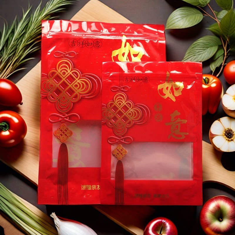 50只如意平安包装袋结婚喜糖自封白糖红糖喜烟礼品袋过年送礼袋