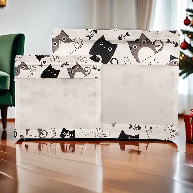 白牛皮纸包装袋内裤袜子自封儿童衣服透明开窗打底裤袋100个