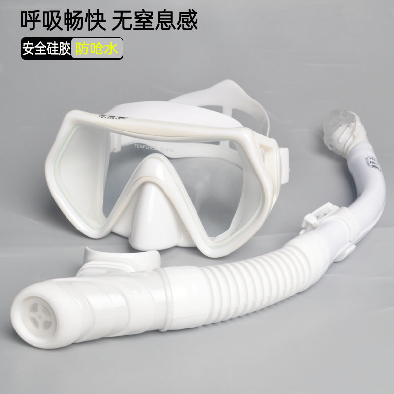 浮潜三宝套装成人儿童潜水镜大框游泳装备全干式呼吸管近视男女罩