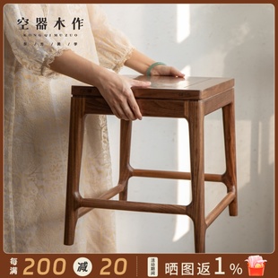 实木茶凳小方凳换鞋 空器新中式 凳矮凳茶几小凳子板凳木凳餐凳家用