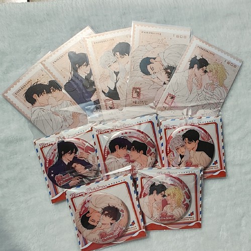 【现货】撒野小蘑菇人鱼陷落垂耳圣诞明信片徽章满赠限定周边