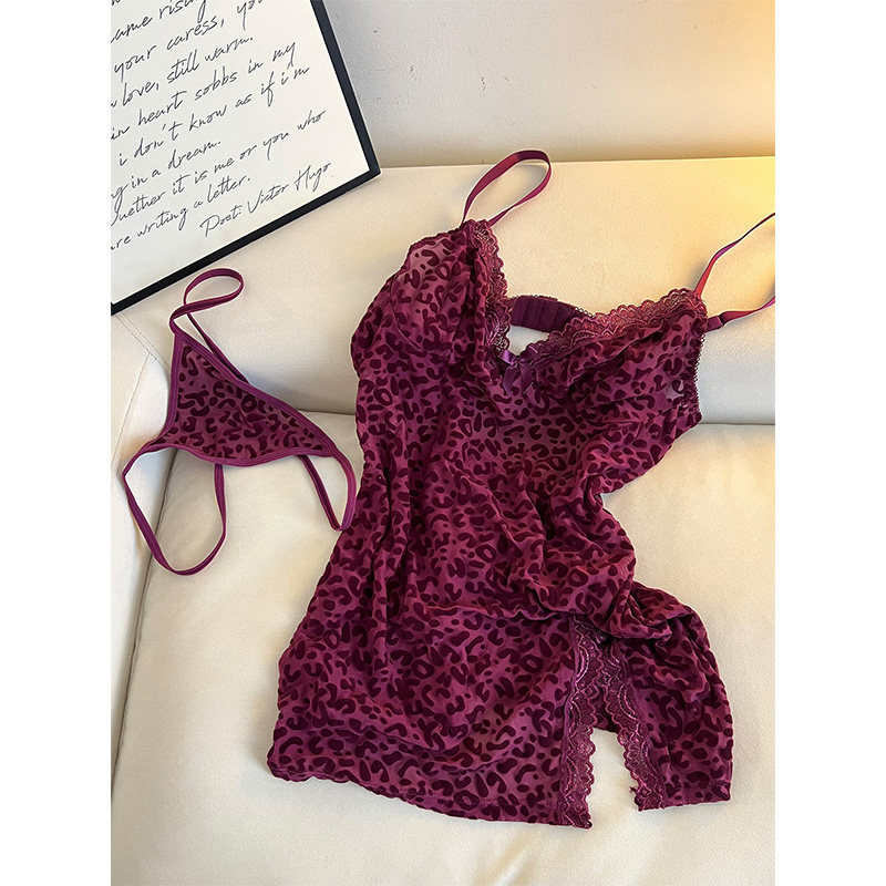 气质性感少女V领吊带豹纹睡裙女春夏季新款家居服蕾丝花边连衣裙,女士内衣/男士内衣/家居服,睡裙,淘宝优惠券,粉丝福利购,淘宝优惠卷